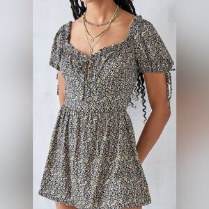 NWT UO Eden Backless Floral Playsuit Skort Dress S Fairycore Boho Whimsical